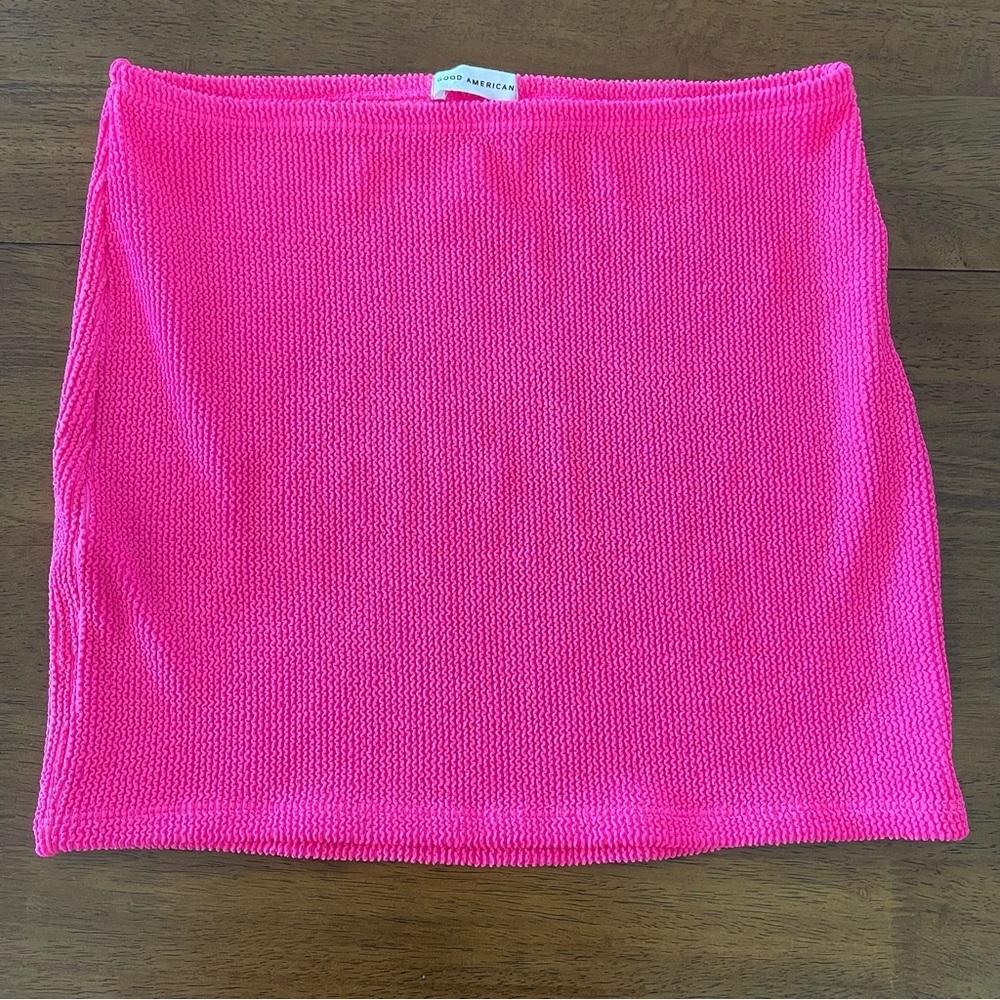 Good American Always Fits Mini Skirt Bright PINK Size 3/4 L/XL